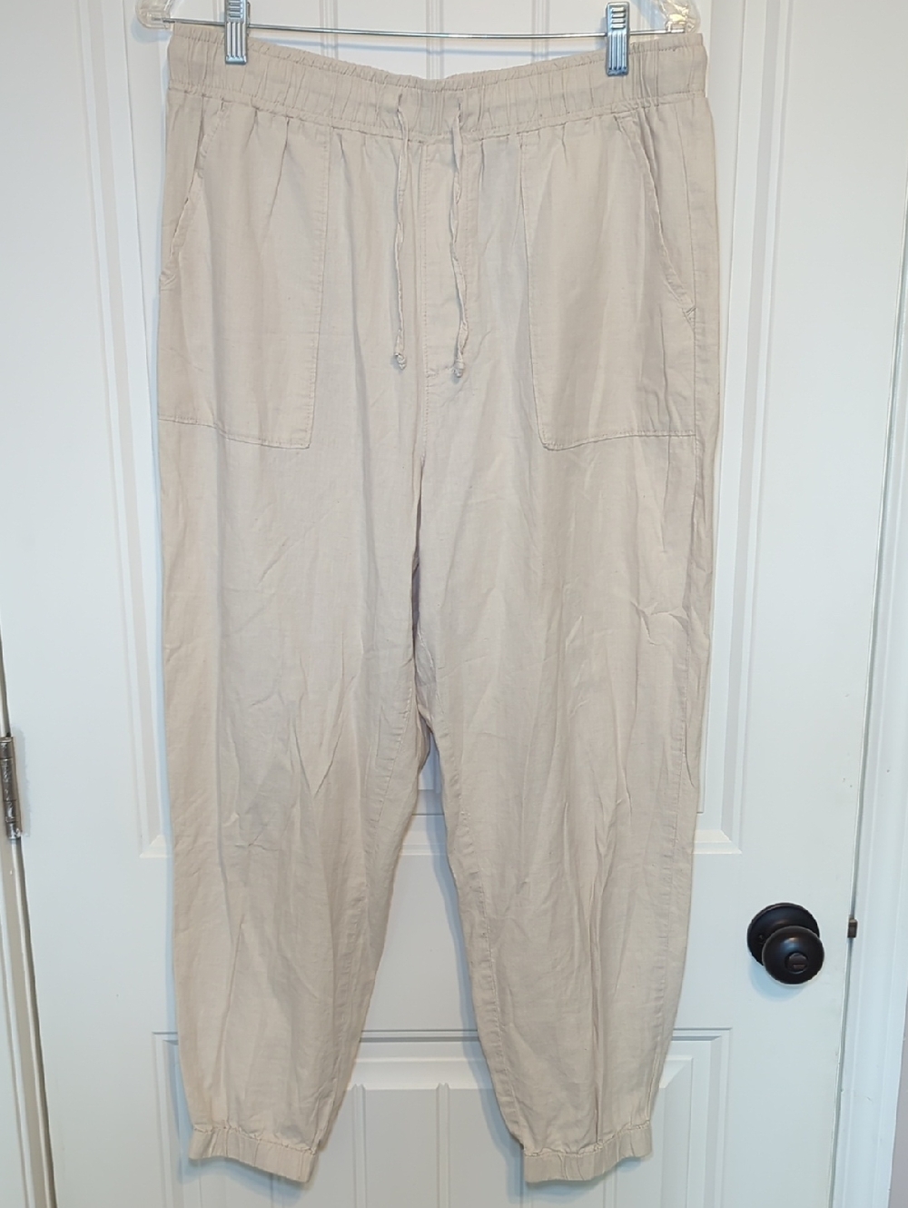 Madewell Beige Drawstring Elastic Cuff Joggers